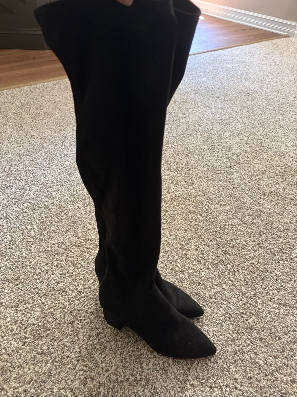 Steve Madden Black Over-the-Knee Pointed Toe Boots